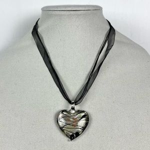 Glass Heart Pendant Necklace